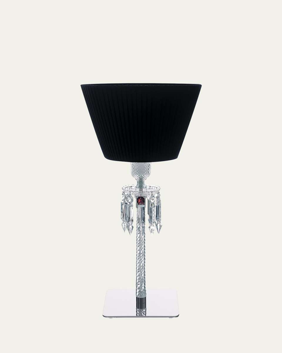 Torch Crystal Desk Lamp with Black Shade